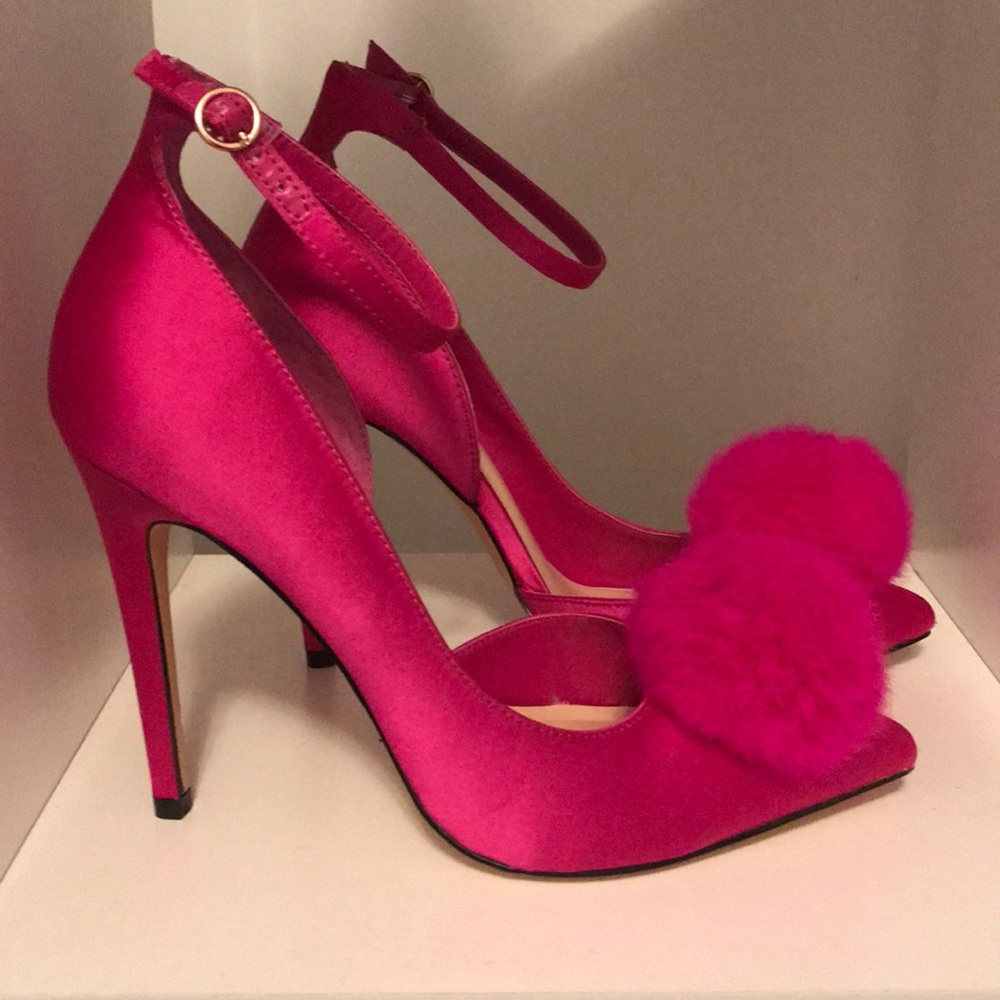 NINEWEST Satin Pumps with PomPoms